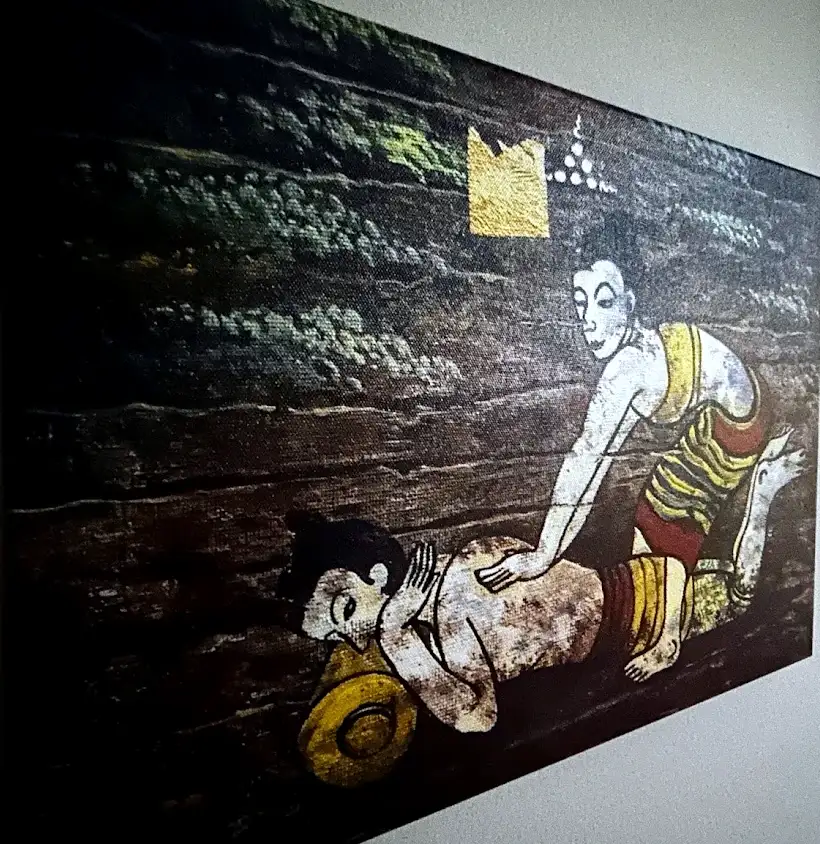Traditional Thai massage painting on the salon wall
